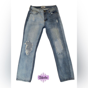 Just Black Light Blue Distressed Ankle Jeans